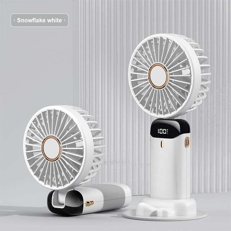 Koonie Portable Handheld Fan - Versatile Rechargeable Fan with 8-Hour Runtime, Digital Display, 5 Speed Settings, and Adjustable Design for Indoor and Outdoor Comfort