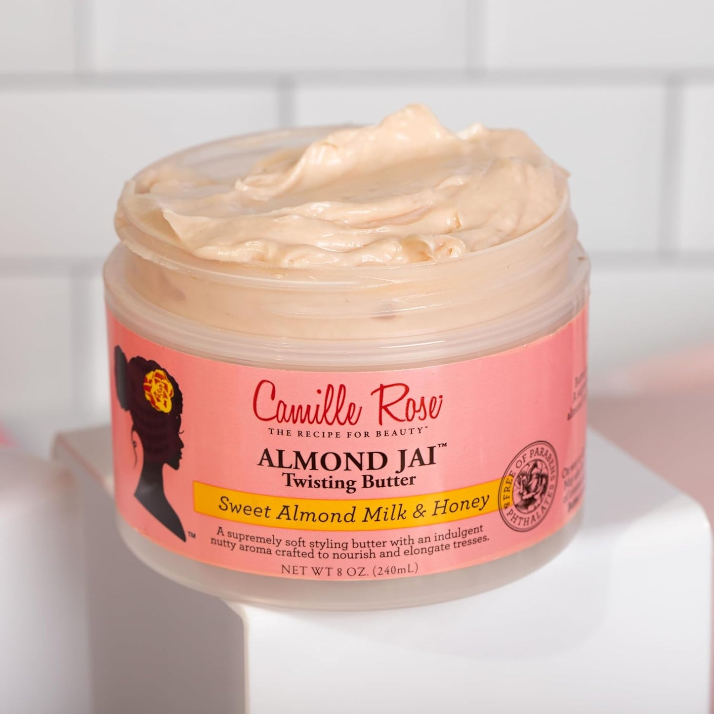 Almond Jai Twisting Hair Styling Butter with Aloe and Honey - Ultimate Softening, Smoothing, and Moisturizing Solution for All Hair Types, 8 Oz