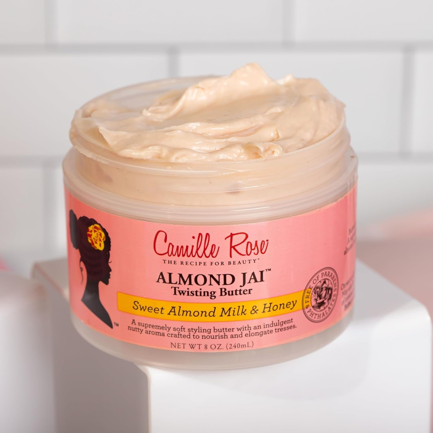 Almond Jai Twisting Hair Styling Butter with Aloe and Honey - Ultimate Softening, Smoothing, and Moisturizing Solution for All Hair Types, 8 Oz