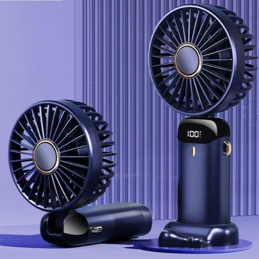 Koonie Portable Handheld Fan - Versatile Rechargeable Fan with 8-Hour Runtime, Digital Display, 5 Speed Settings, and Adjustable Design for Indoor and Outdoor Comfort