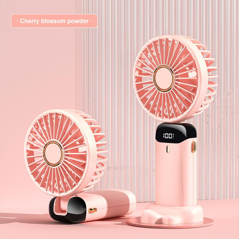 Koonie Portable Handheld Fan - Versatile Rechargeable Fan with 8-Hour Runtime, Digital Display, 5 Speed Settings, and Adjustable Design for Indoor and Outdoor Comfort